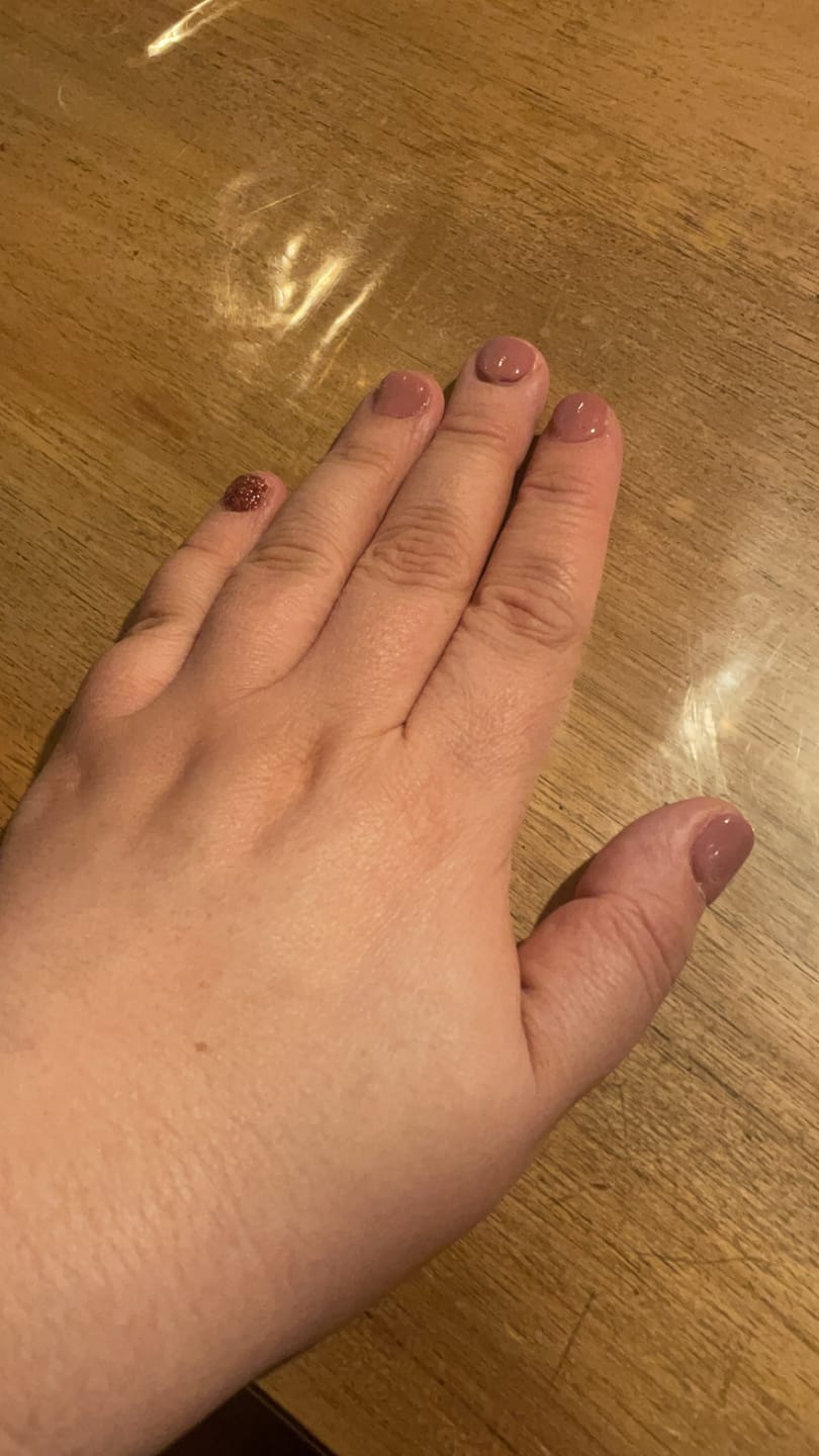 Customer photo review of Nude Beige Dipping Powder