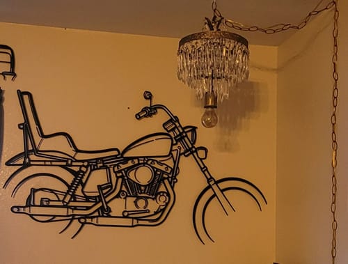 Customer photo review of Your Custom Bike Silhouette Metal Wall Art