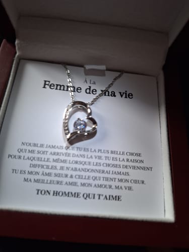 Customer photo review of Collier Amour Éternel - À la femme de ma vie - N'oublie jamais...