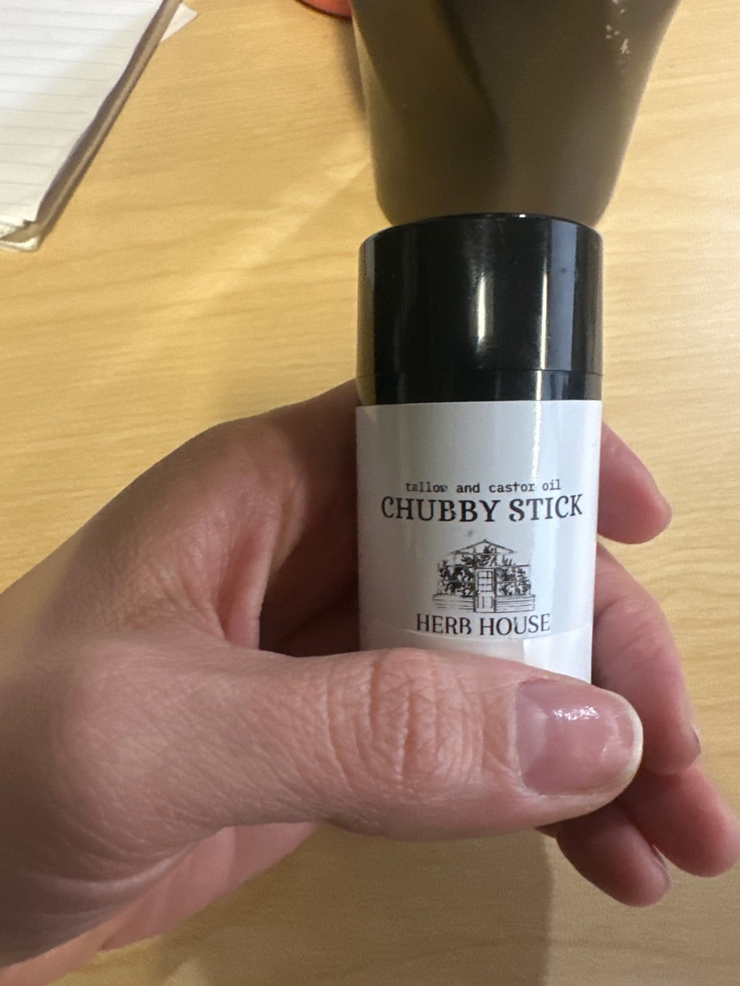 Customer photo review of Tallow and Castor Oil Chubby Stick