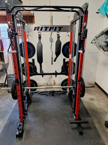 Customer photo review of RitFit M1 Multi-Functional Smith Machine 2.0 with Cable Crossover System and Squat Rack for Home Gym
