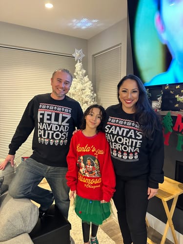 Customer photo review of Feliz Navidad Putos OG Navidad Sweatshirt