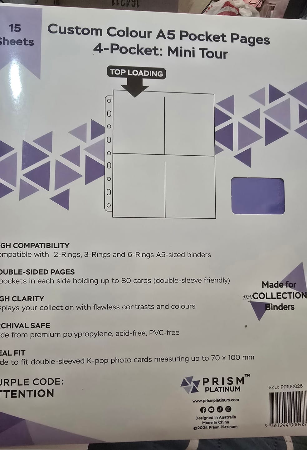 Customer photo review of Custom Colored A5 4-Pocket Pages - Mini Tour