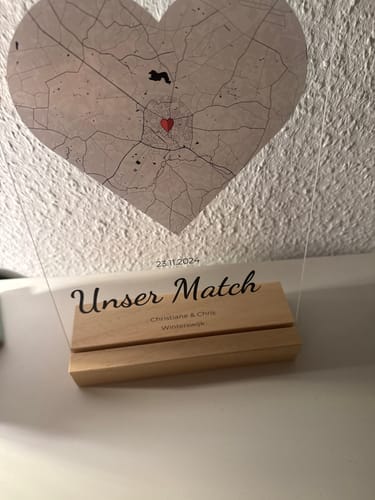 Kundenbewertung mit Foto zu "Unser Ereignis" - Personalisierte Acryltafel