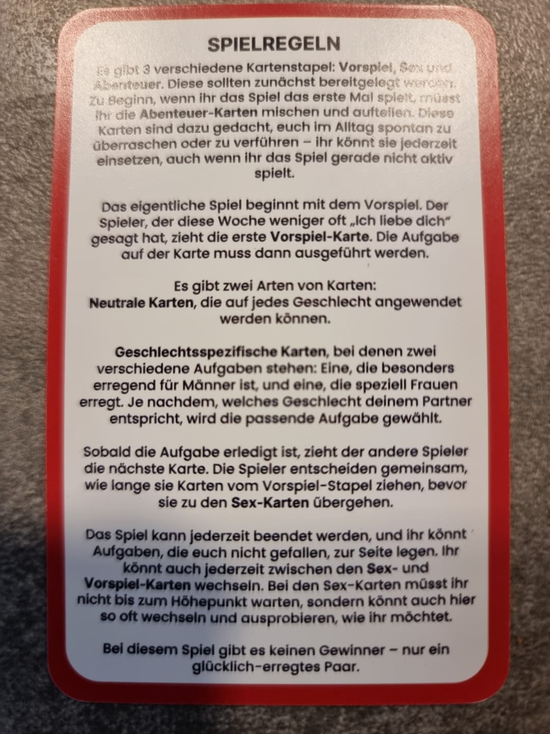 Customer photo review of (NEU) Bis zum Höhepunkt - Sex Spielkarten