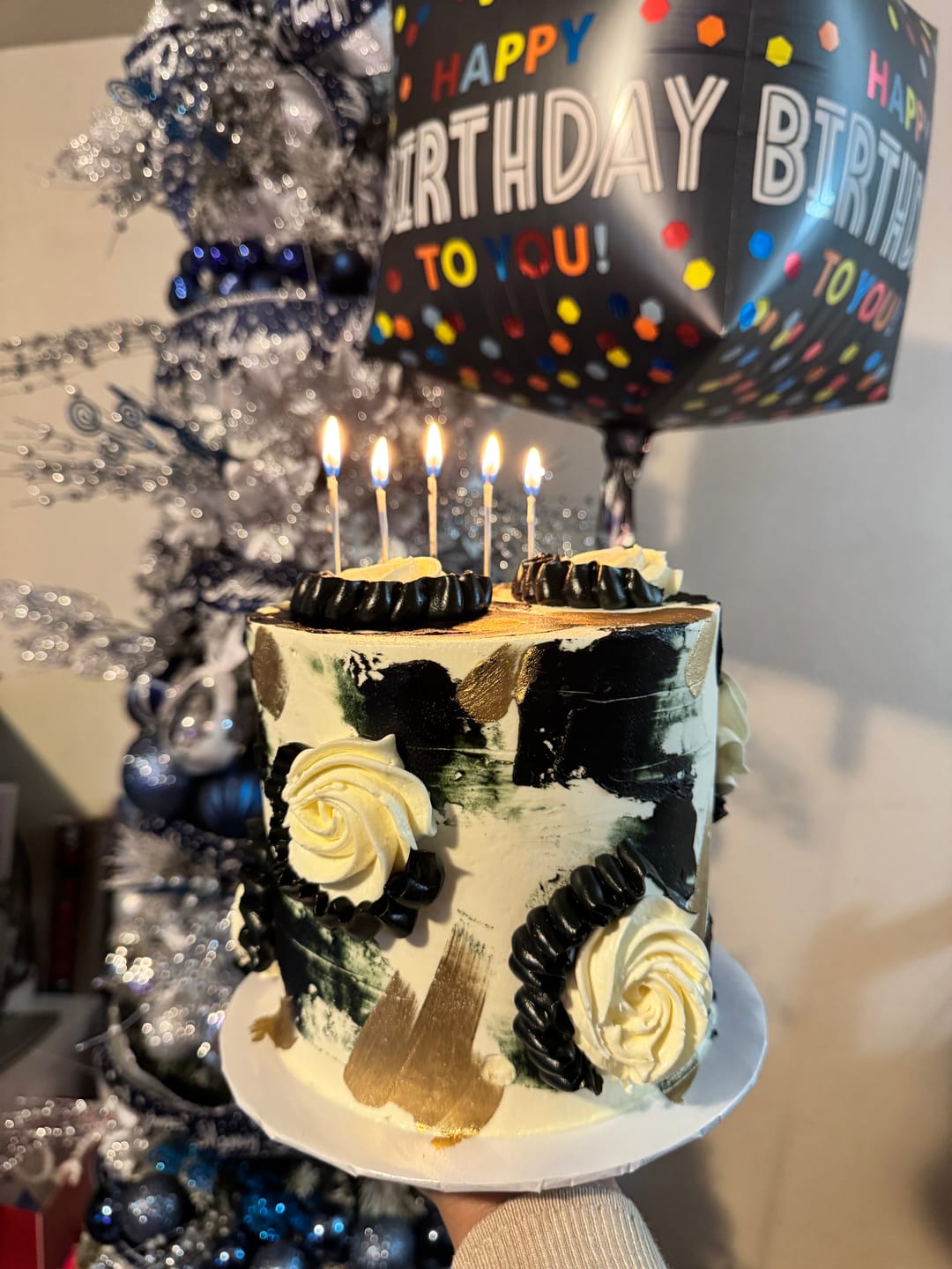 Customer photo review of Abstract Birthday Cake