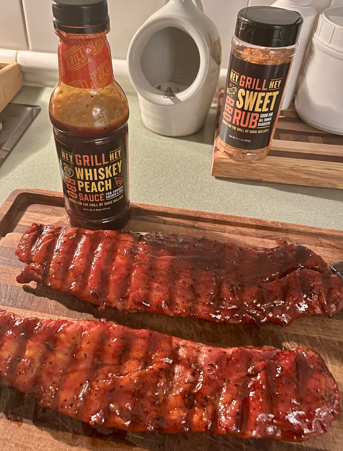 Customer photo review of Whiskey Peach BBQ Sauce