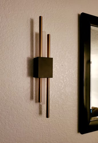 Customer photo review of Glitch Wall Light • Black and Gold • Rechargeable Battery • 2-Pack