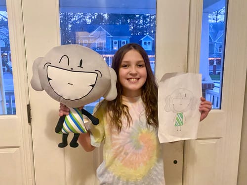 Customer photo review of Turn Kid's Drawings into Plushies