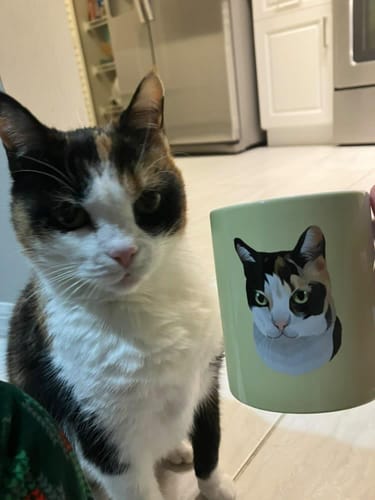 Customer photo review of Custom Pet Print Coffee Mug