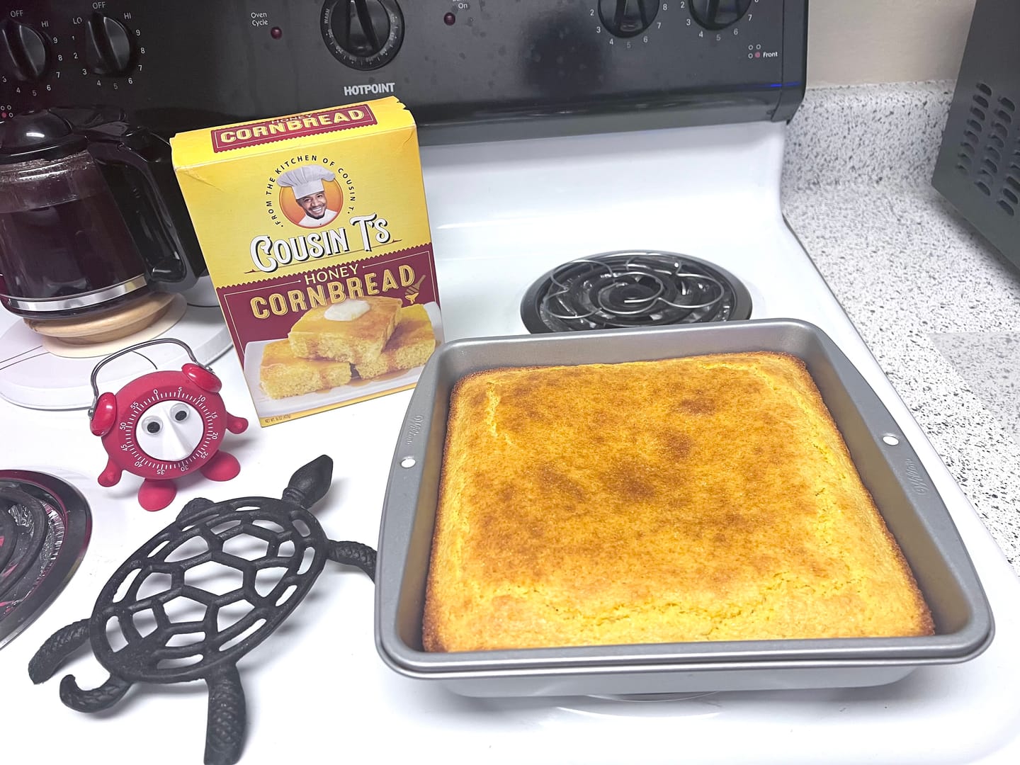 Customer photo review of Cousin T's Gourmet Honey Cornbread Mix