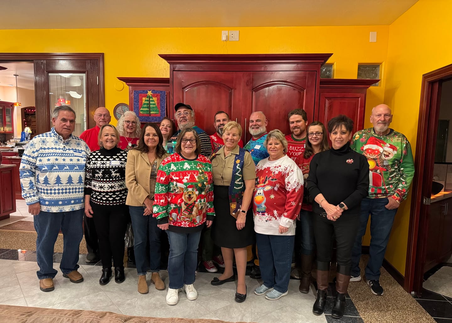 Customer photo review of Office Christmas Sweater Party Murder Mystery Game Kit
