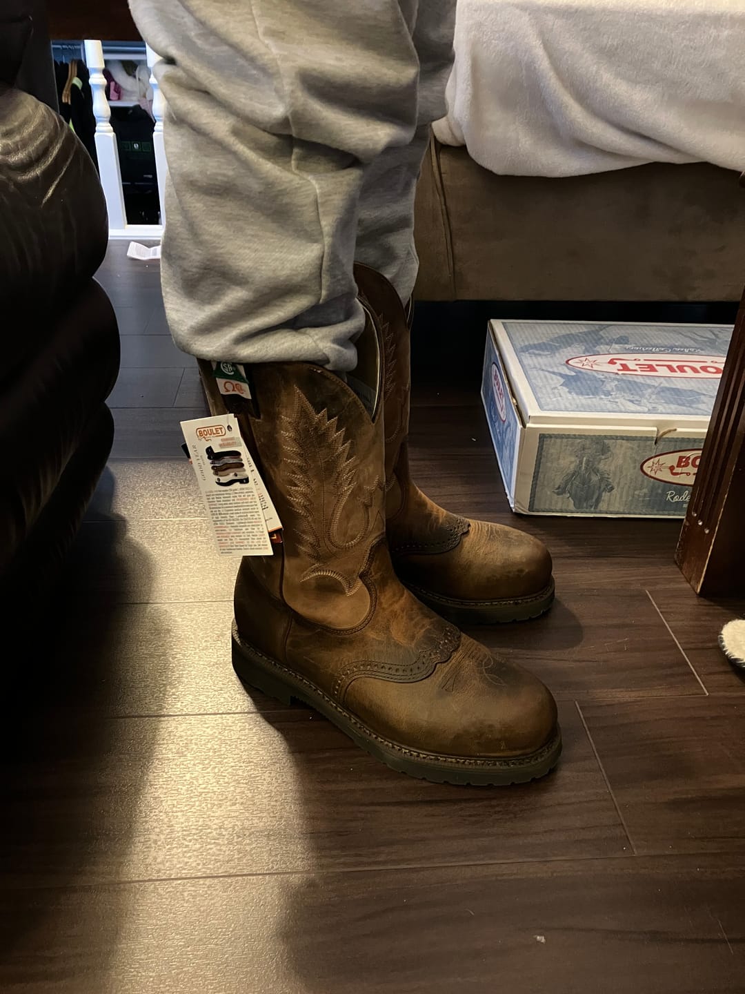 Customer photo review of Boulet Men's Work Boot 13" CSA Steel Toe