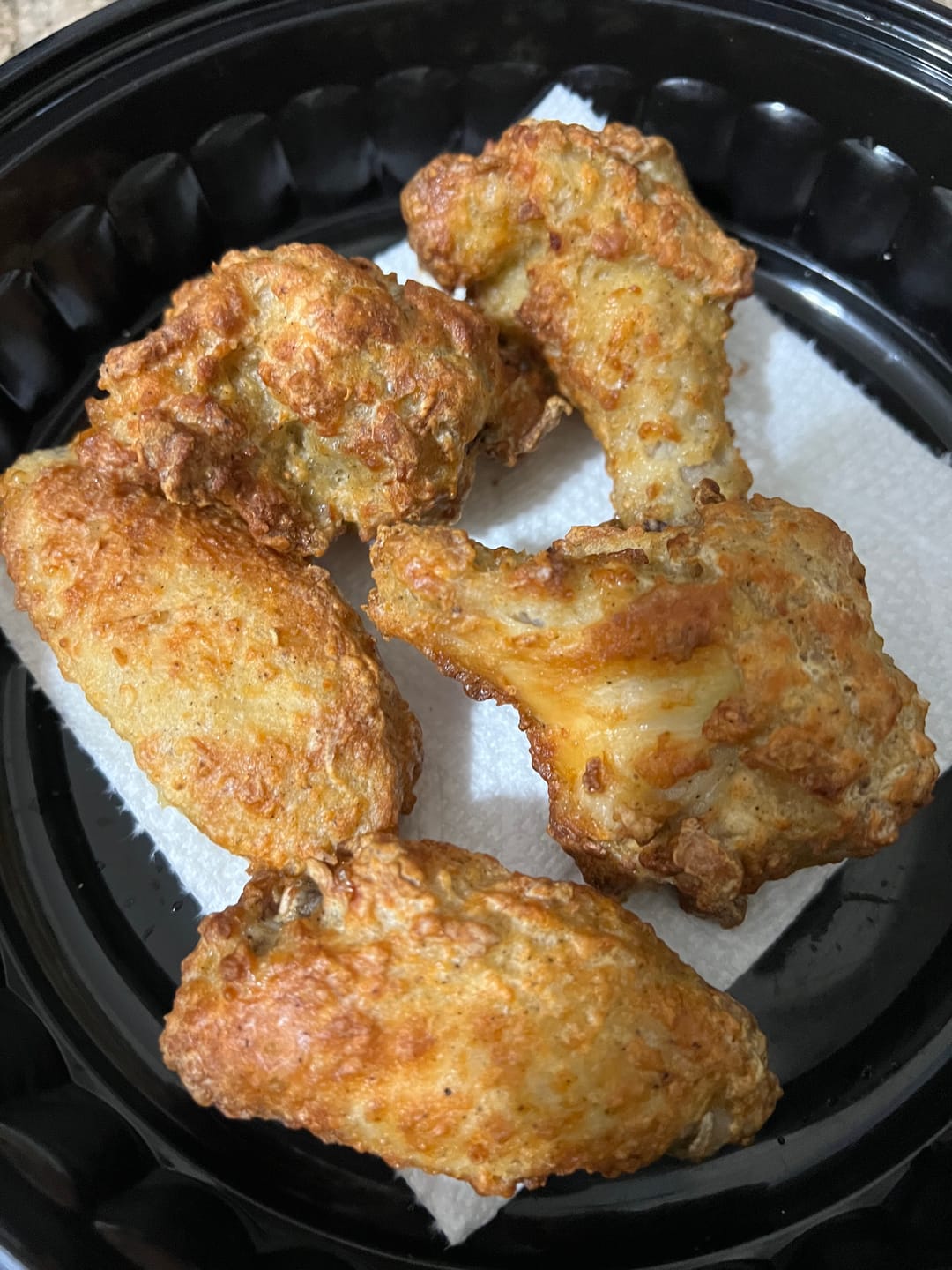 Customer photo review of Fully Cooked Breaded Bone-In Chicken Wing Sections, Jumbo (15lbs)
