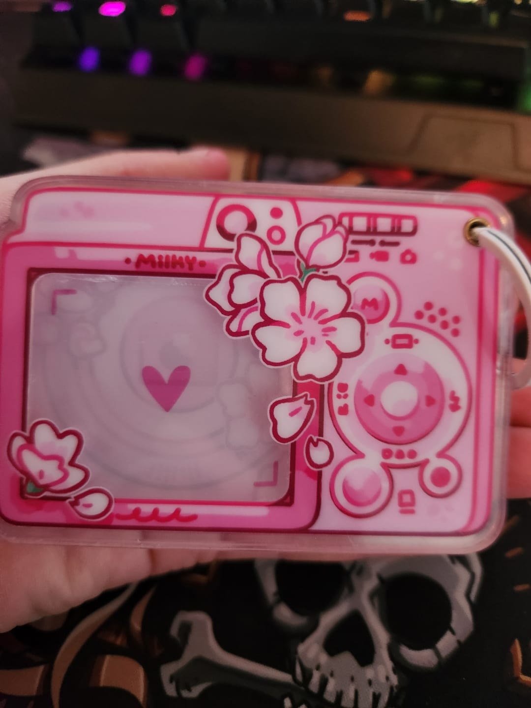 Customer photo review of PREORDER! Cherry Blossom Camera Keychain Picture Frame