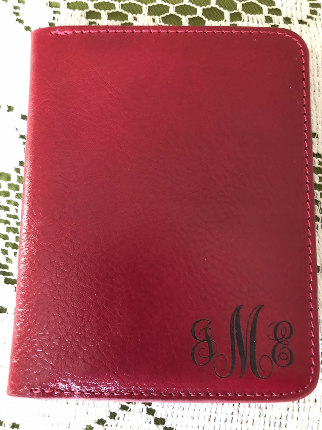 Customer photo review of Personalized Natural Leather Passport Holder with Monogram or Custom Design