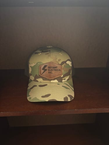 Customer photo review of Richardson 862 Camo Custom Leather Patch Hat