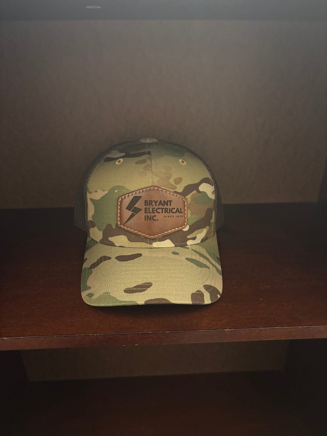 Customer photo review of Richardson 862 Camo Custom Leather Patch Hat