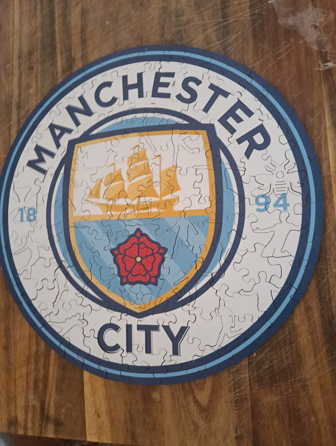 Customer photo review of Manchester City FC® Logo - Wooden Puzzle