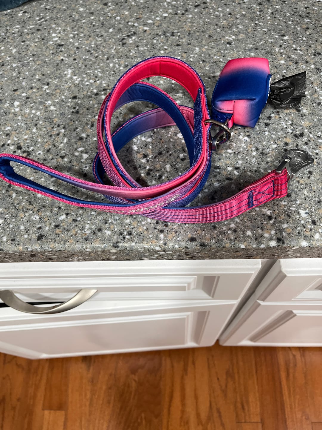 Customer photo review of Leash and Poop Bag Holder Set