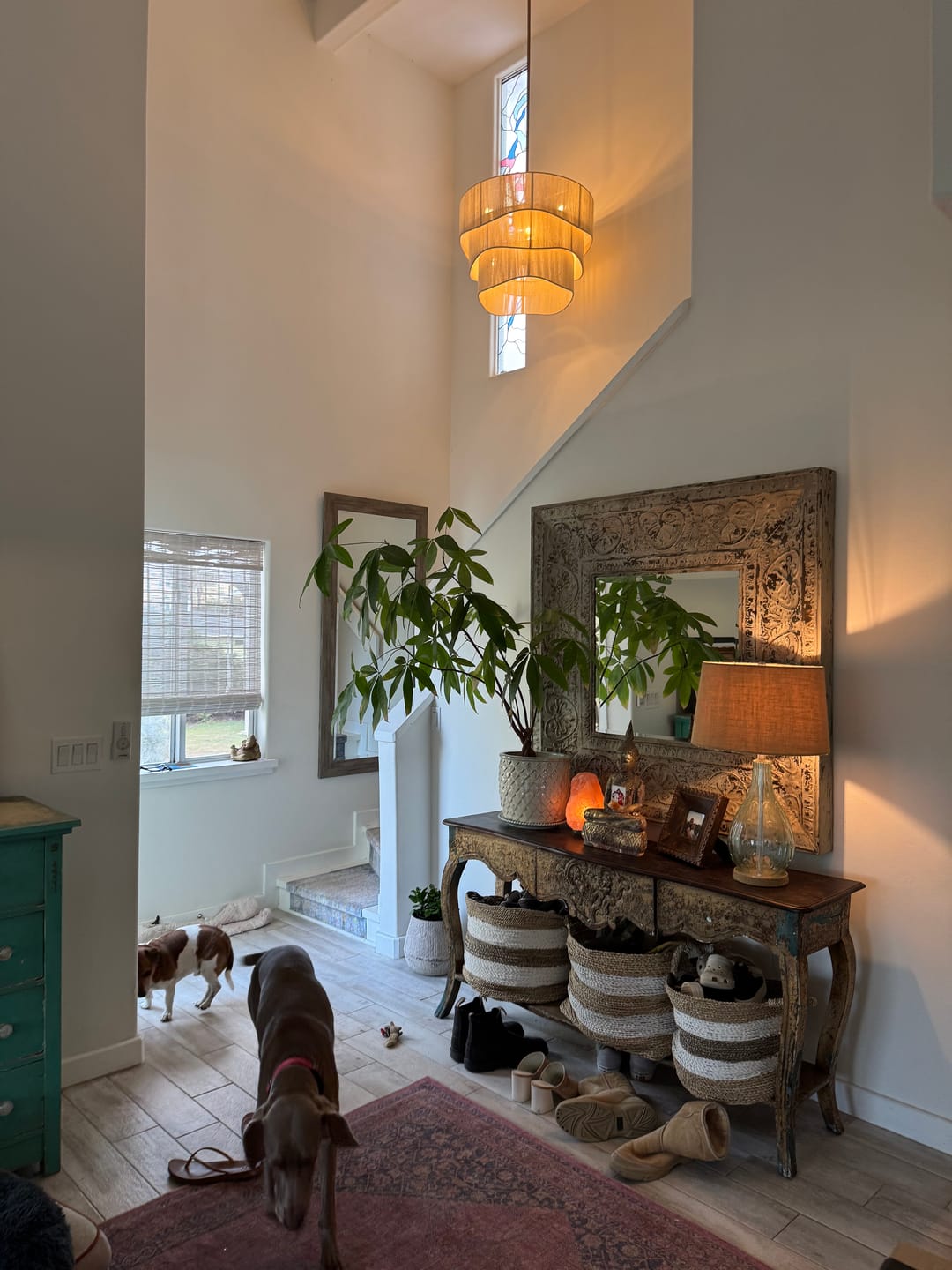Customer photo review of 3-Tier Beige Woven Thread Drum Pendant Light
