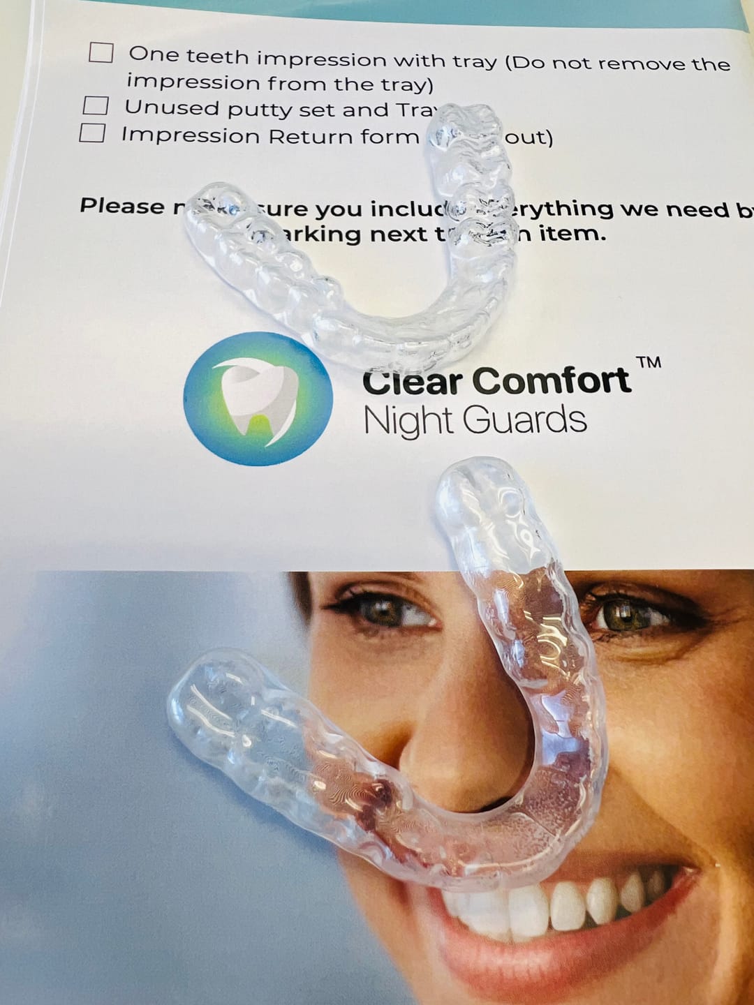 Customer photo review of 1.5mm Double-Duty Bruxism Night Guard - Custom Day & Night Mouth Guard for Teeth Grinding/Clenching