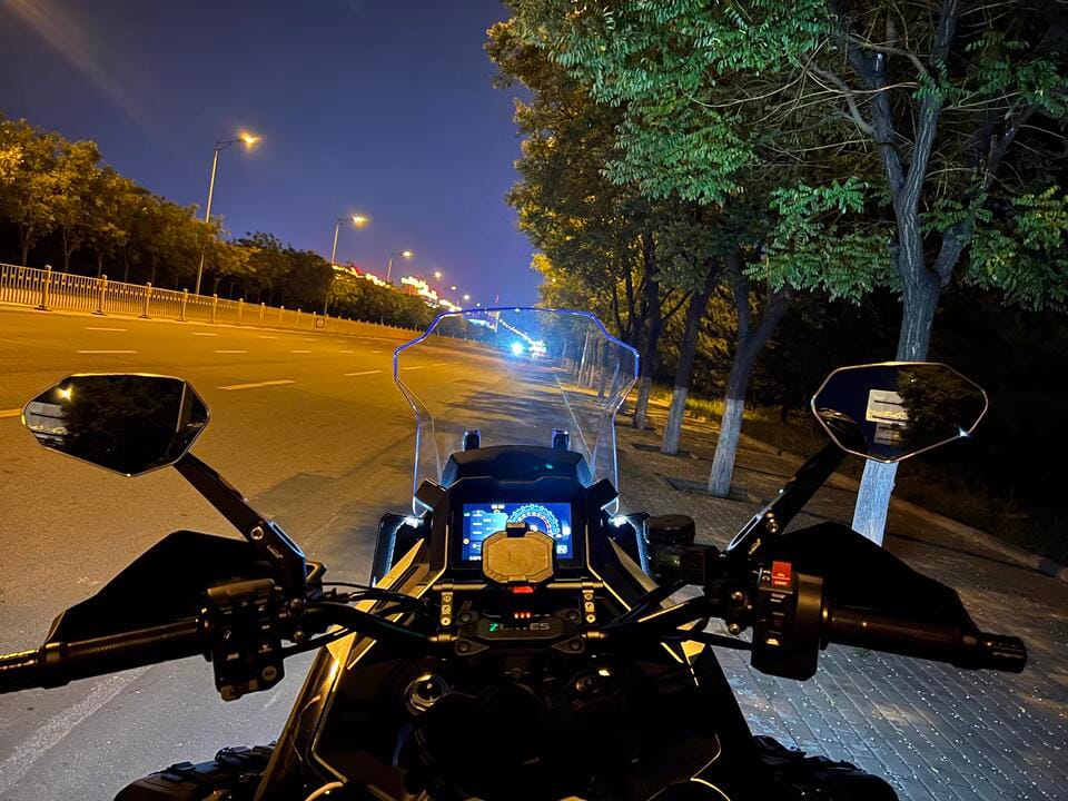 Customer photo review of LOBOO RM03 Angular Foldable Mirrors (CNC Aluminum) | Modern ADV & Streetfighter Style | Anti-Glare