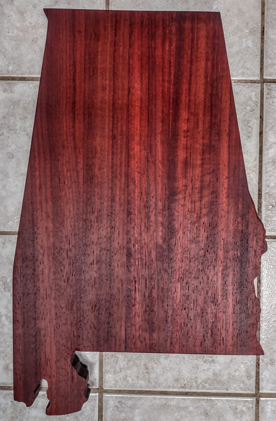 Customer photo review of 16.0x10.0" State Of Alabama Acrylic Router Template