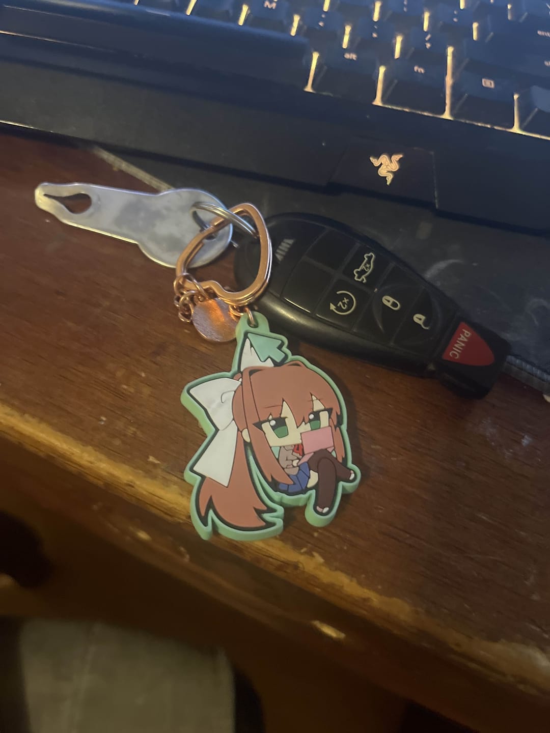 Customer photo review of Doki Doki Literature Club - Monika Mouse Pointer Rubber Keychain
