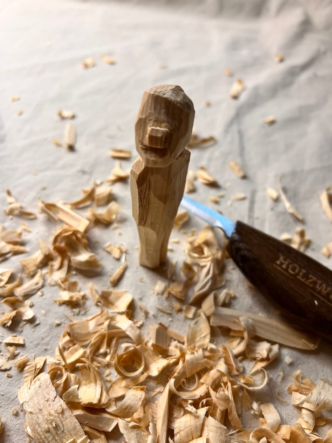 Customer photo review of Zirbenholz 10 Stk Holzblöcke mit Schnitzvorlage