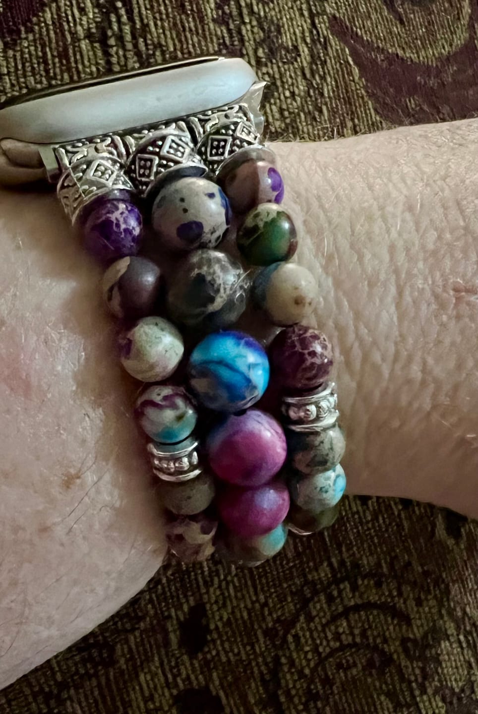 Customer photo review of Intense Jasper Stretch Apple Watch Strap
