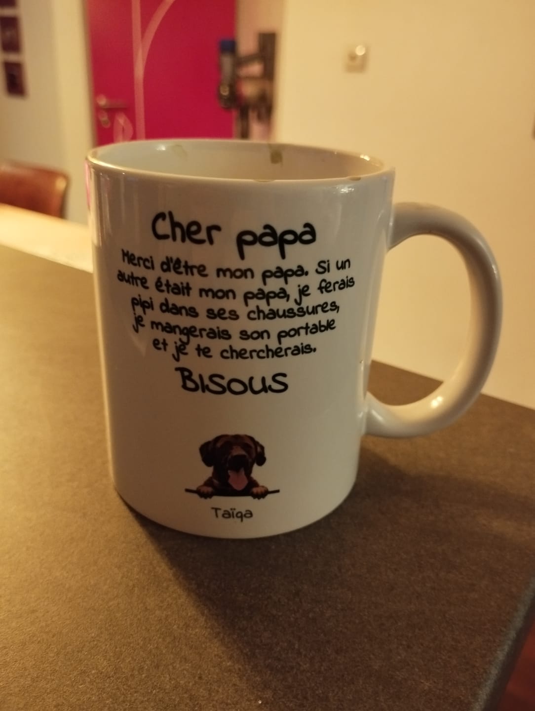 Customer photo review of Cher papa (chien) - Mug personnalisé