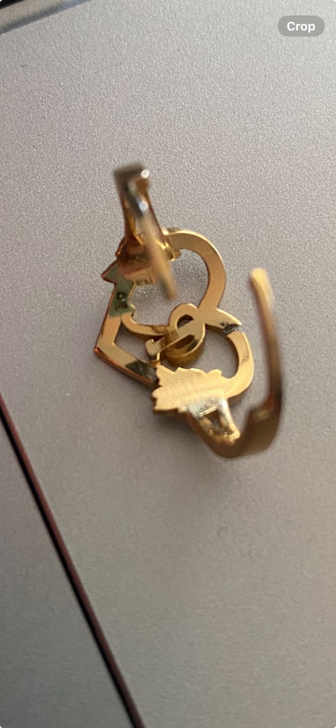 Customer photo review of Heart Initial Ring