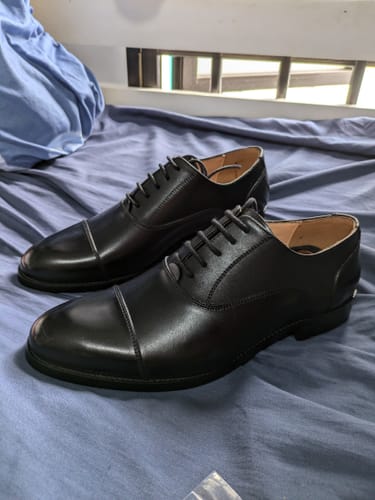 Customer photo review of Oxford Cap Toe - Black Lace Up