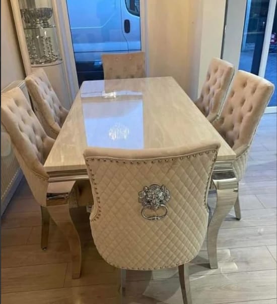 Customer photo review of Louis Chrome Dining Table