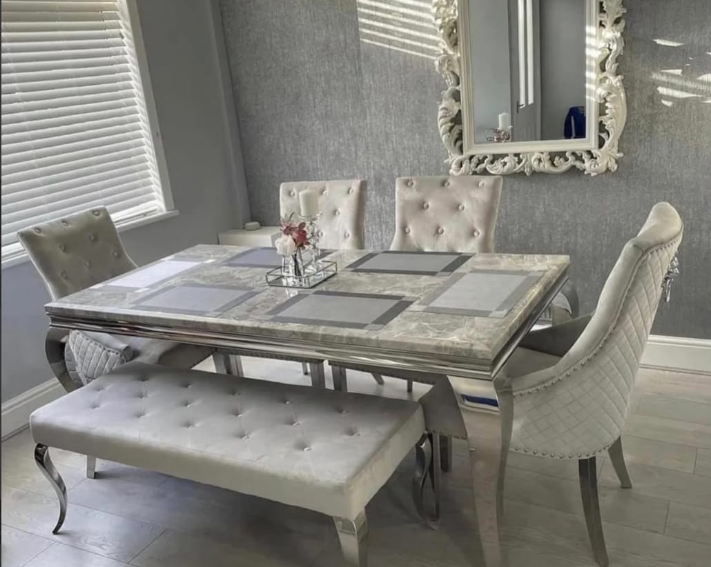 Customer photo review of Louis Chrome Dining Table