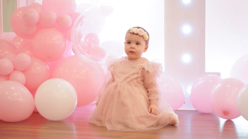 Customer photo review of Children's Pink Dress Korean Style Princess Dress Birthday Performance Dress