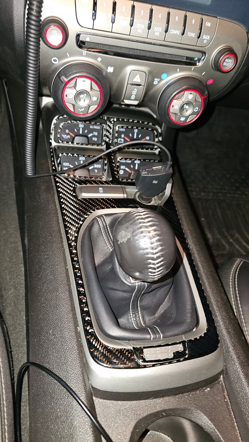 Customer photo review of Carbon Fiber Center Console Overlay for  Chevrolet Camaro 2010-2015