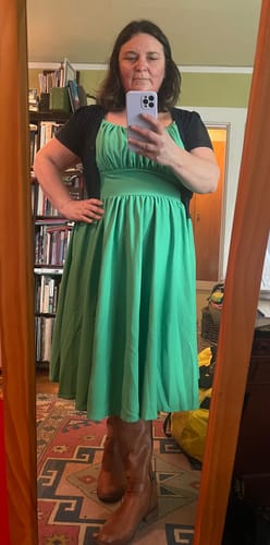 Customer photo review of Ingenue Dress in Clover Green - Vixen by Micheline Pitt