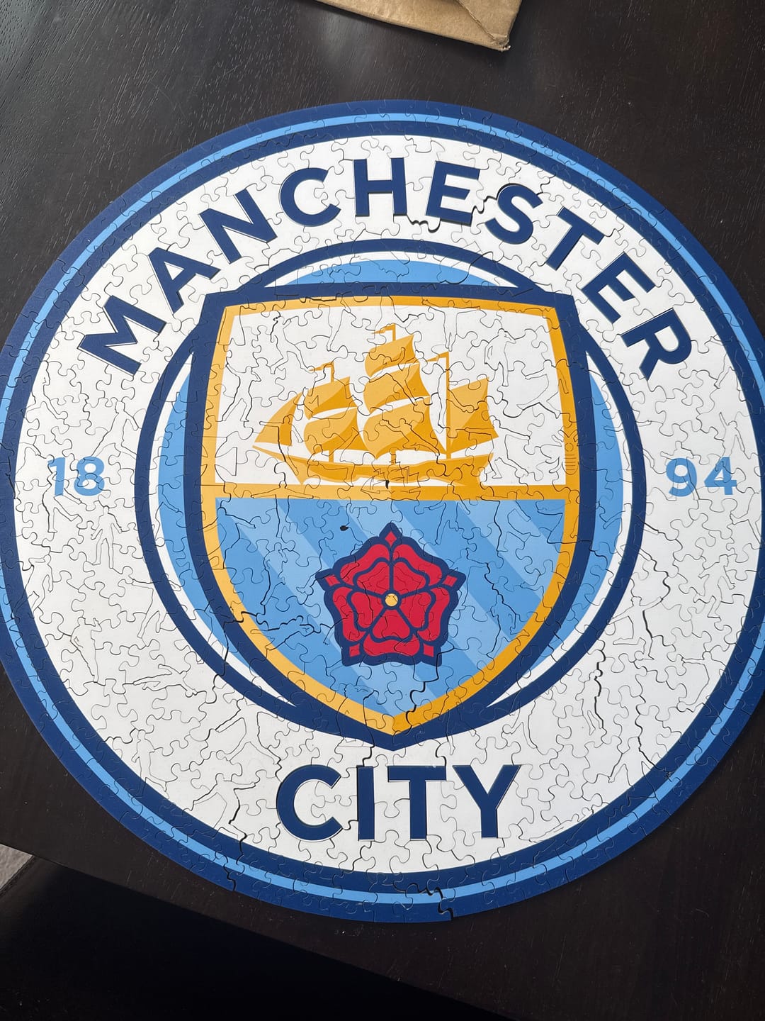 Customer photo review of Manchester City FC® Logo - Wooden Puzzle