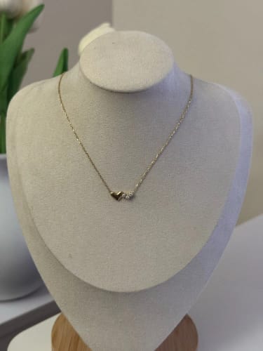 Customer photo review of Gold Heart Cubic Zirconia Necklace