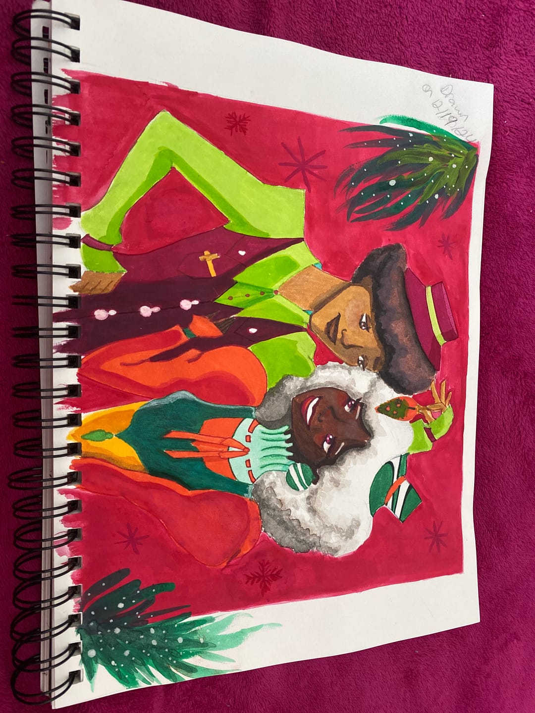 Customer photo review of Ohuhu Pupe Paper-friendly (No Peeling) Brush and Fineliner Dual Tips 60 Colors Water-based Coloring Markers