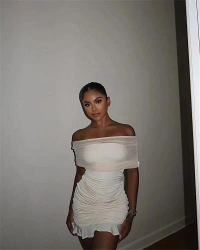 Customer photo review of Mesh Off-Shoulder Dresses