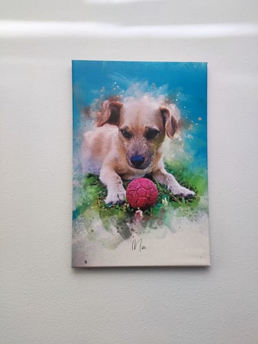 Customer photo review of Foto de tu mascota en estilo acuarela | Regalo para cachorros, perros y gatos