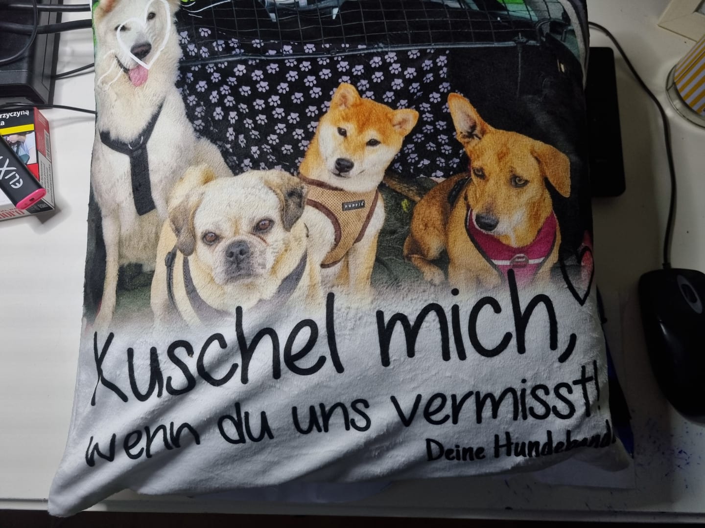 Customer photo review of Kuschel mich, wenn du mich vermisst - Individuelles Kissen