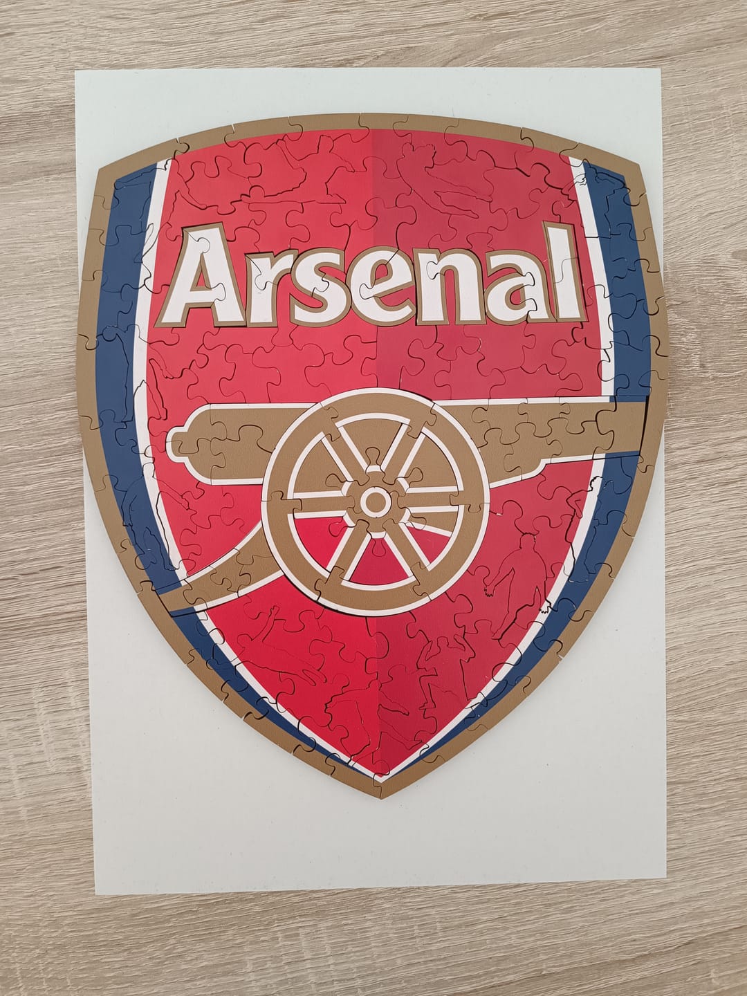 Customer photo review of Arsenal FC® Logo - Wooden Puzzle