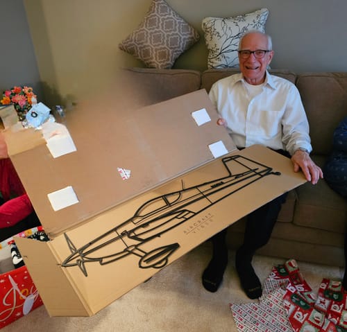 Customer photo review of Your Custom Aircraft Silhouette Metal Wall Art