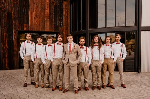 undefined review of Satin Terracotta Bow Tie & Terracotta Suspenders Set image 1 out of 1