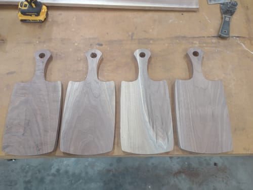 Customer photo review of 15.75x7" Arched Paddle Charcuterie Board Acrylic Router Template
