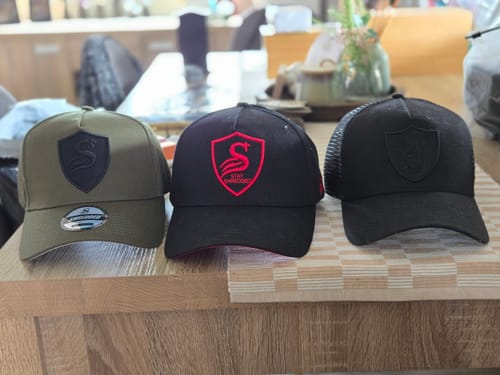 Customer photo review of Premium Crest A-Frame Cap - Black / Red